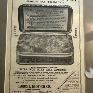 Vintage 1902 Edgeworth Paper Ad Art Tobacco Tin The Review Richmond VA